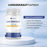 Thumbnail for Dose Provilea Nutrition Lungenkraut 1500 mg Pflanzenextrakt, 60 Kapseln, Text Lungenkraut Kapseln