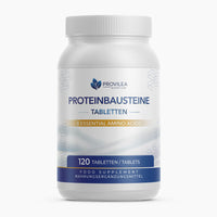 Thumbnail for Weiße Dose Provilea Nutrition Proteinbausteine Tabletten mit Hinweis auf 8 essentielle Aminosäuren
