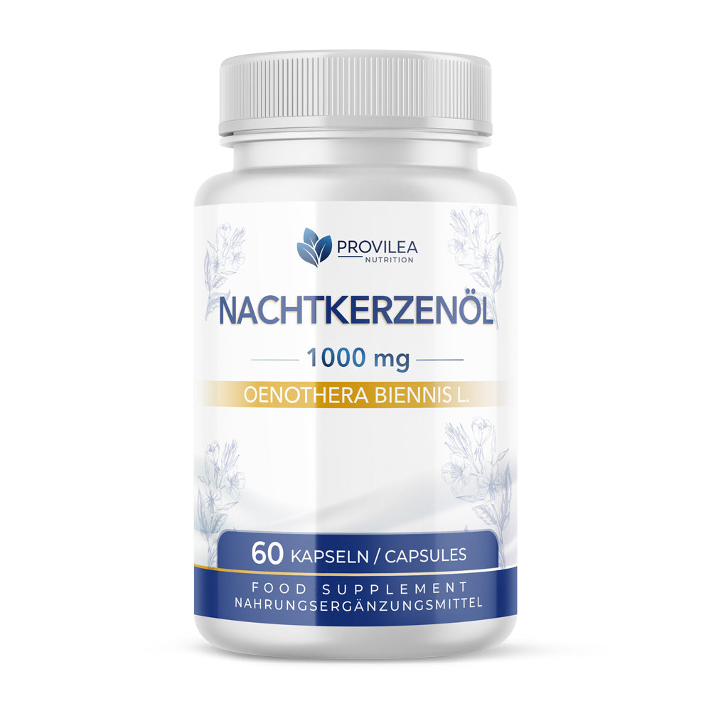Dose Nachtkerzenöl Oenothera Biennis L. 1000 mg, 60 Kapseln, Nahrungsergänzungsmittel