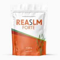 Thumbnail for REASLM Forte Nahrungsergänzungsmittel im weiß-orangen Beutel mit 240 g und grüner Pflanzengrafik
