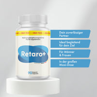 Thumbnail for Retaro Nahrungsergänzungsmittel 90 Kapseln in Maxi-Dose mit Text Für Männer und Frauen