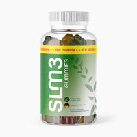 Thumbnail for Slm3 Gummies Dose mit grünem Etikett, sichtbaren Fruchtgummis und weißem Schraubdeckel oben