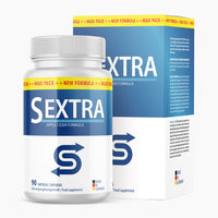 Thumbnail for Dose mit blauem Etikett Sextra Apple Cider Formula, 90 Kapseln vor passender Faltschachtel