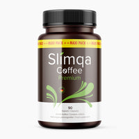Thumbnail for Slimqa Coffee Premium Dose mit 90 Kapseln auf weißem Hintergrund, Etikett und schwarzem Deckel