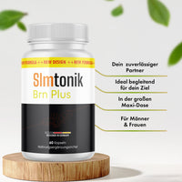 Thumbnail for Slmtonik Brn Plus: Dose mit 60 Kapseln und Werbeaussagen zur Eignung für Frauen und Männer