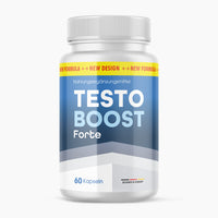 Thumbnail for Weiße Dose Testo Boost Forte mit blauem Etikett, 60 Kapseln als Nahrungsergänzungsmittel vorne
