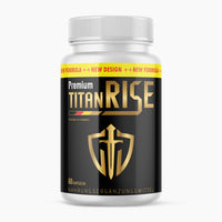 Thumbnail for Kunststoffdose mit schwarzem Etikett Premium Titan Rise, 60 Kapseln und goldfarbenem Logo