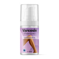 Thumbnail for Flasche mit Pumpspender und Etikett Varcosin Premium 75 ml mit Beinabbildung 