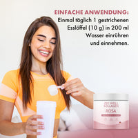 Thumbnail for Einnahmehinweis für Be Well Kollagen Rosa mit sichtbarer Dosierangabe